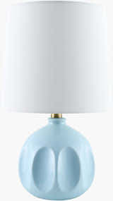 Aqua Modern Table Lamp with global details for bedside or console tables
