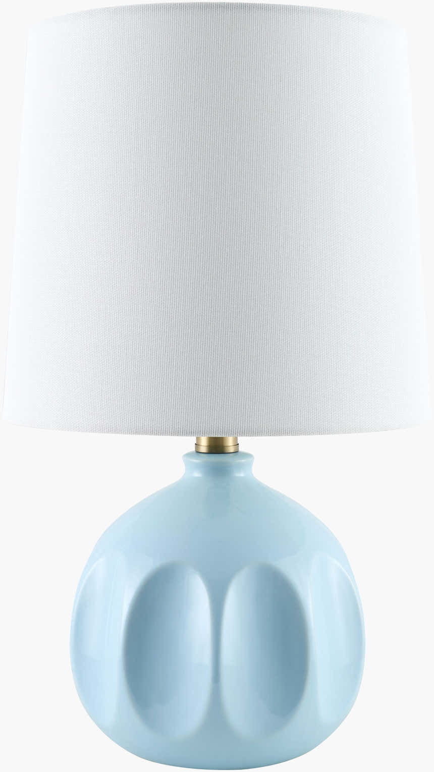 Aqua Modern Table Lamp with global details for bedside or console tables