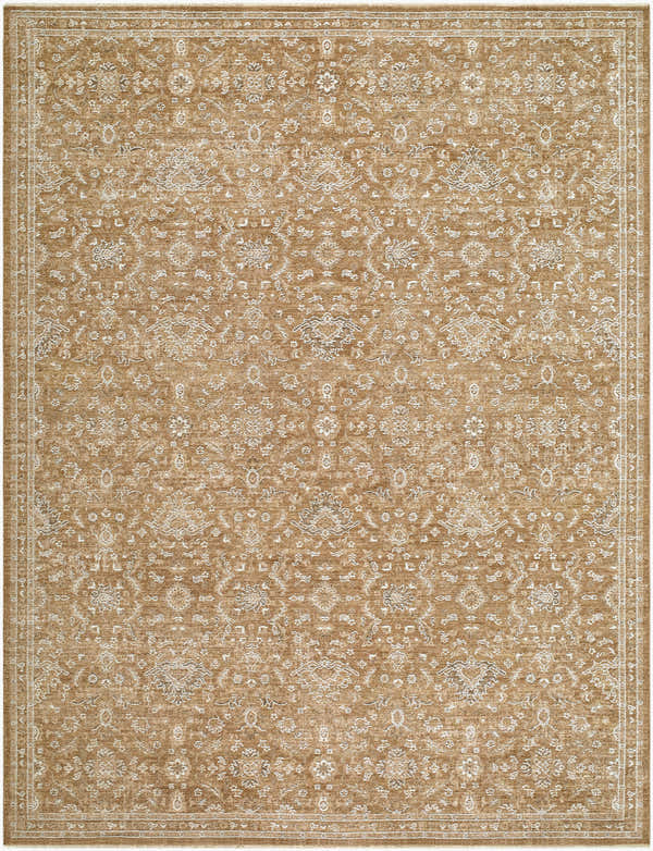 Detailed texture of Penny Machine Woven Becki Owens x LIVABLISS rug in ivory, mustard, off-white, and tan. Farmhouse style. Design-Rectangle-679