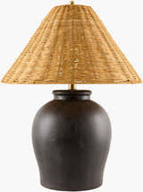 Rich Orange Traditional Table Lamp with global details for bedside or console tables