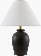 Charcoal Traditional Table Lamp with global details for bedside or console tables