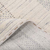 Center Pattern Natural Hand Loomed Wool Area Rug