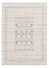 Center Pattern Natural Hand Loomed Wool Area Rug