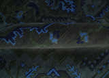 Charcoal, Gray, Green and Blue Neon look Traditional Heriz Medallion Multi Size wool Area Rug