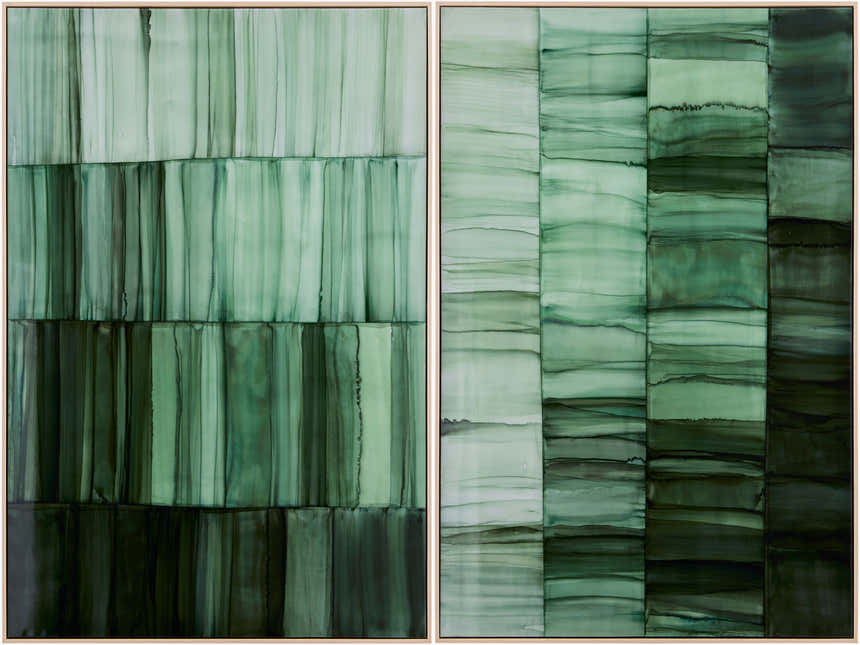 Soft Forest Green Modern Framed Wall Art for modern gallery walls