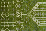 Contemporary Traditional Design Green And Beige Hand Knotted Custom Made Wool Rug