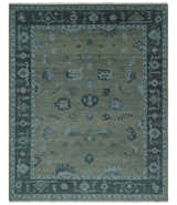 Custom Made Antique look Gray, Charcoal and silver Oriental Oushak wool Area Rug