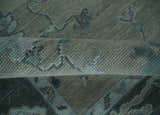 Custom Made Antique look Gray, Charcoal and silver Oriental Oushak wool Area Rug