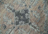 Custom Made Antique Style Peach, Ivory and Charcoal Hand knotted Traditional Wool Rug