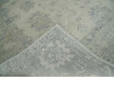 Custom Made Beige and Light Green Hand knotted Traditional Oushak Multi Size wool Area Rug
