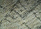 Custom Made Beige, Olive and Gray Hand Knotted Modern Abstract wool Area Rug