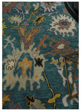 Custom Made Blue and Brown Colorful Multi Size Oushak wool Area Rug
