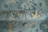 Custom Made Blue and Green Hand knotted traditional Oushak wool Area Rug