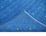 Custom Made Blue and Ivory Stripes Design Hand loom wool Area Rug