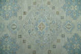 Custom Made Distressed Finished Beige and Gray Traditional mamluk design Low Pile wool Rug