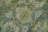 Custom Made Green, Silver and Olive Hand knotted Traditional Oushak Wool Area Rug