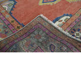Custom Made Hand Knotted Dark Peach and Silver Traditional Wool Rug