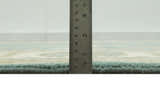 Custom Made Hand Knotted Teal, Ivory and Olive Oriental Oushak wool area rug