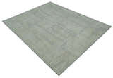 Custom Made Hand Tufted Ivory, Olive and Charcoal Modern Abstract Stripes Design Rug