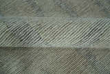 Custom Made Hand Tufted Ivory, Olive and Charcoal Modern Abstract Stripes Design Rug