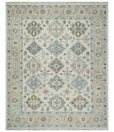 Custom Made Ivory, Peach and Gray Hand knotted Traditional Turkish Design Oushak wool Area Rug