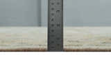 Custom Made Low Pile Hand Knotted Peach and Blue Traditional Design Wool Area Rug