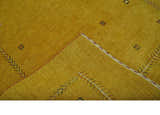 Custom Made Mustard Modern Tribal Design Wool Area Rug