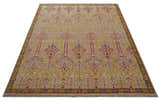 Custom Made Pink And Rust Traditional Design Hand Knotted wool rug