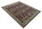 Custom Made Plum and Olive Traditional Dragon Oushak Design Hand knotted wool rug