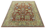 Custom Made Rust And Beige Traditional Oushak Design Hand Tufted 8x10 Wool Rug
