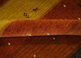 Custom Made Rust, Brown, Gold and Charcoal Geometrical Stripes Design wool area rug
