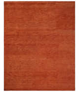 Custom Made Solid Plane Rust Woolen Hand Tufted Multi Size wool Rug