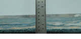 Custom Made Teal, Blue, Peach and Silver Hand Knotted Traditional Heriz wool Area Rug