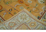 Custom Made Traditional Floral Dark Peach and Ivory Hand knotted Multi Size wool Area Rug