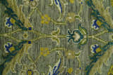 Custom Made Traditional Floral Green and Blue Hand Knotted wool area rug