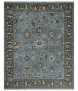 Custom Made Traditional Gray and Brown Multi Size Antique Style Hand knotted Wool Area Rug