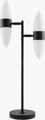 Black Modern Table Lamp with glass details for bedside or console tables