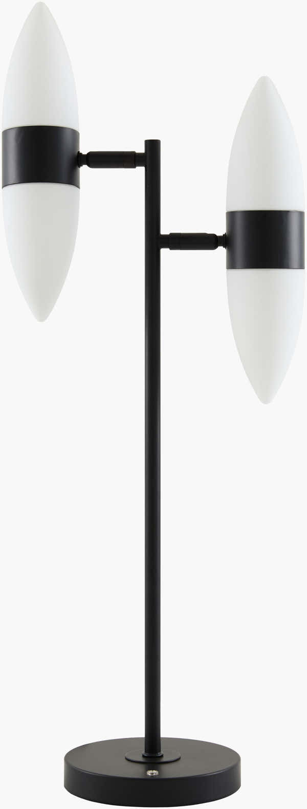 Black Modern Table Lamp with glass details for bedside or console tables