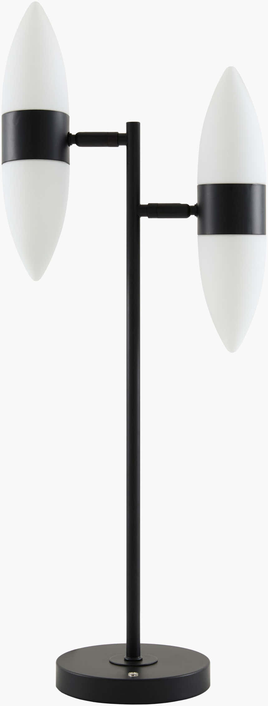 Black Modern Table Lamp with glass details for bedside or console tables