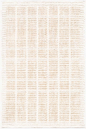 Close-up of the Odeon Elle Decor x LIVABLISS EDOD-2300 area rug. Beige and ivory rug with a textured, grid-like pattern. Design-Rectangle-221