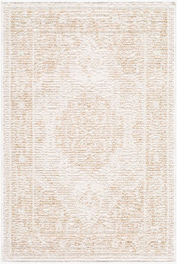 Close-up of Odeon Machine Woven Elle Decor x LIVABLISS EDOD-2304 Area Rug. Beige, cream, and ivory tones with a subtle, textured pattern. Design-Rectangle-537