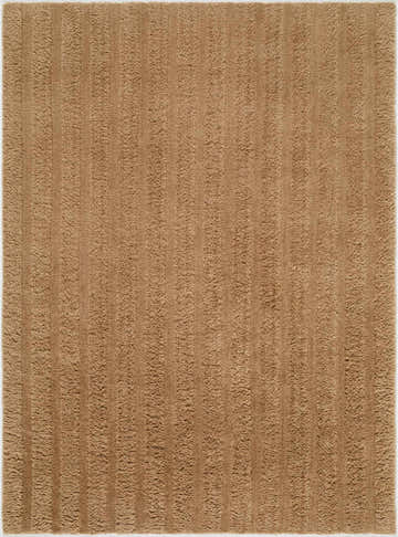 Close-up of the tan Konani Washable Area Rug. Hand woven wool rug with a subtle vertical stripe texture. Design-Rectangle