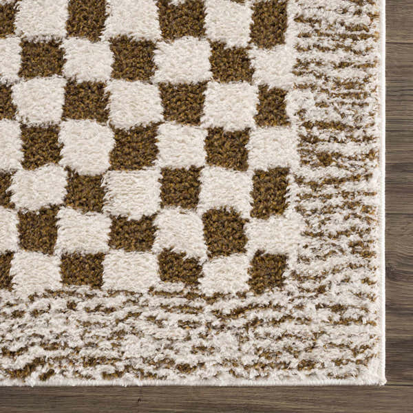 Sample Leryn Brown Checkered Plush Rug