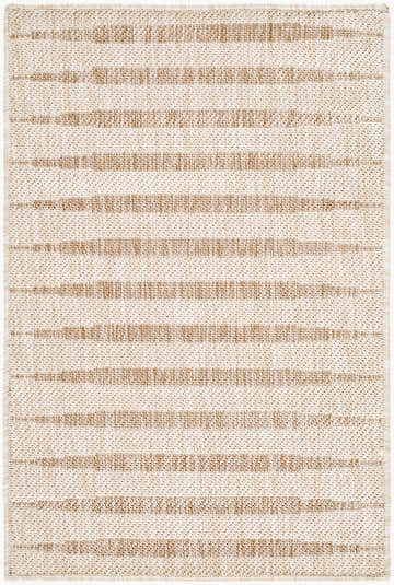 Close-up of the Agave Outdoor Machine Woven Galey Alix x LIVABLISS GAAG-2301 Area Rug. Tan and off-white striped design. Design-Rectangle-221