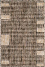 Close-up of the Boxwood Outdoor Machine Woven Galey Alix x LIVABLISS GABO-2301 Area Rug. Brown, gray, and tan woven texture. Design-Rectangle-221