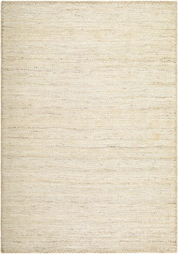 Close-up of the Beverly Handmade Galey Alix x LIVABLISS GABV-2300 Area Rug. Jute rug with ecru, ivory, and sandstone colors. Design-Rectangle-679