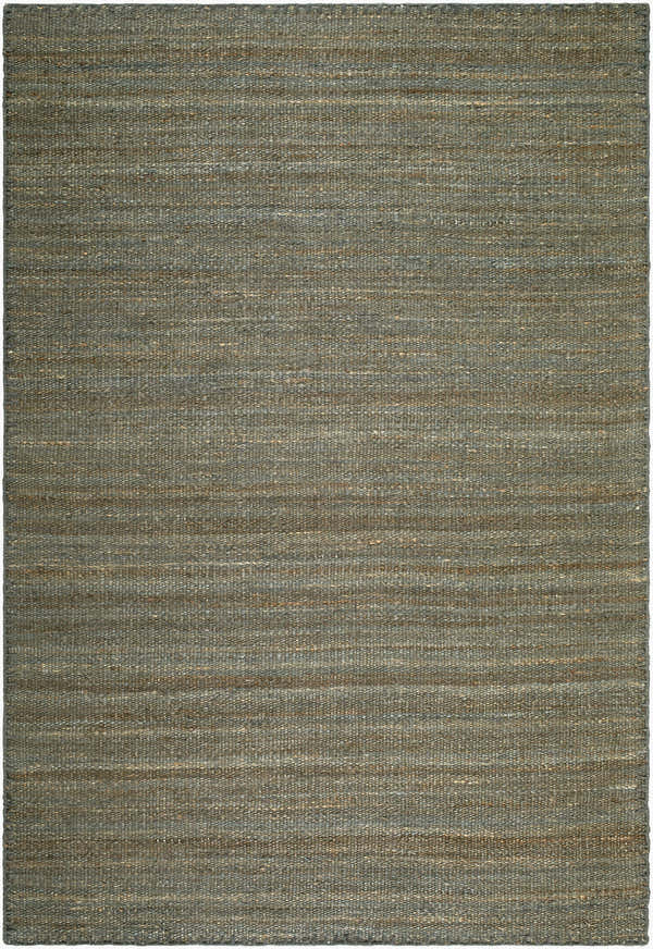 Close-up of the Galey Alix x LIVABLISS GABV-2302 Beverly rug. Hand-woven jute rug in olive, slate gray, and taupe. Design-Rectangle-576