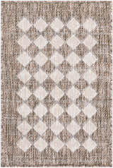 Close-up of the Mulberry Outdoor Machine Woven Galey Alix x LIVABLISS GAMU-2301 Area Rug with diamond pattern. Design-Rectangle-517