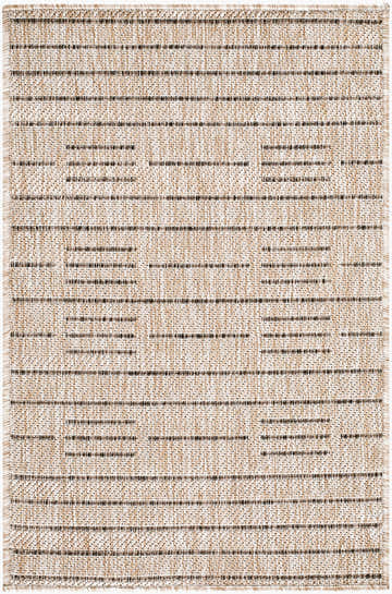 Close-up of Rye Outdoor Galey Alix x LIVABLISS GARY-2300 Area Rug, showing tan, light gray, and dark brown woven texture. Design-Rectangle-221