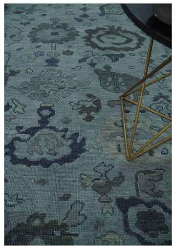 Gray and Charcoal Antique look Hand knotted Traditional Oushak wool Area Rug